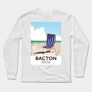 Bacton Norfolk beach poster Long Sleeve T-Shirt